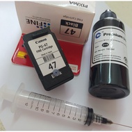 Modified refillable Canon PG47 (black) ink cartridge printer ink refill E400 E417 E410 E480 E3170 E4
