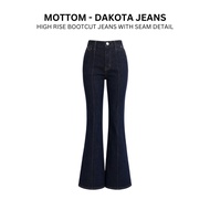 MOTTOM-DAKOTA High Rise Bootcut Jeans with Seam Detail l High-Waisted Bell-Bottom Pants Decorated wi