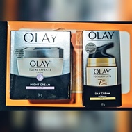 exp.2026 (เเพคคู่ เดย์+ไนท์ครีม) โอเลย์โททัลครีม Olay Total Effect Day cream 50g.-ฟรี- Olay Total Effect Night cream 50g.