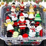 Christmas DIY Button Ornament - Santa Claus Hanging Ornament - Holiday Decorative Supplies - Festiva