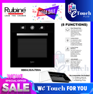 Rubine Built-In Oven 8 Cooking Functions with 70 Liter Stainless Steel & Full Glass Oven [ RBO-LAVA-