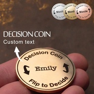 1PC Decision Coins - Custom Engraved Brass Coins - Couples Flip Coins - Customized Gifts For Her Or 