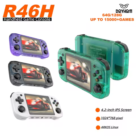 2025 R46H Retro Handheld Game Console Linux System 4.2Inch IPS Portable Pocket Player 64G/128G Games