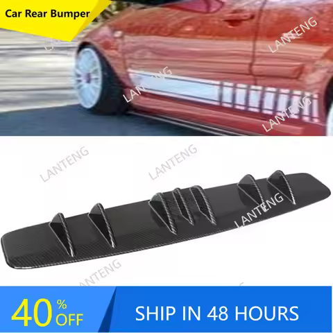 Rear Diffuser 7 Fins Bumper Lip Splitter Spoiler For F0rd Fiesta MK6 ST Side Lower Chin Anti-Crash P