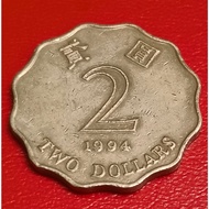 1994 Syiling Hong Kong 2 dolar 2.7 cm yang jarang ditemui > 1994 Hong Kong 2 dollars 2.7 cm rare coi