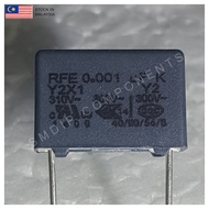 RFE 0.001uF 300V, Y2 AC Film Capacitor, 8(H) X 3.5(D) X 10mm (Lead Spacing) (102K)