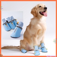 4PCS Breathable Large Dog Shoes Waterproof Big Dog Pet Shoes English Printing Outdoor Dog Shoe For M