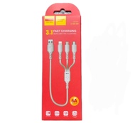 3 in 1 FAST CHARGING cable MICRO USB TYPE - C LIGHTNING 6A 1.2米 三合一 一拖三叉 快速充電線 iphone ipad apple mac