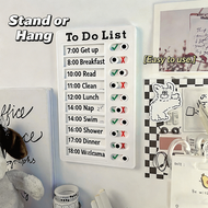 White PVC To Do List Board Reusable Daily Task Tracker Stand/Hangable Habit Tracker for Office & Hom