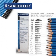 Staedtler Mars Lumograph Pencil 100 - B / HB / 2B / 3B / 4B / 5B / 6B / 7B / 8B / 9B / F/H/2H/3H/4H/