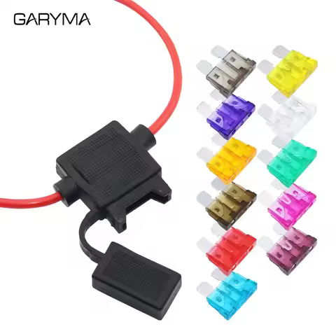 Medium Blade Auto Fuse Holder Waterproof 18/16/14/12/10AWG with Fuse 2A 3A 5A 7.5A 10A 15A 20A 25A 3