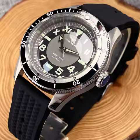 Tandorio Waterproof Watch Men Dome Sapphire Crystal Roman Numbers 120 Clicks Bezel NH35A/Miyota 8215