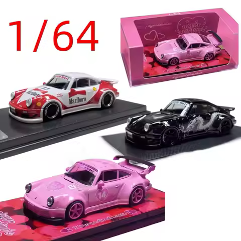 MC Diecast 1/64 Scale Porsche RWB Sports 930 Car Model Alloy Porsche RWB 930 GT Wing Play Vehicles T