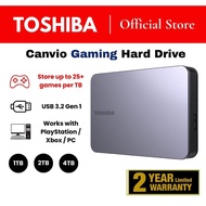 Toshiba Canvio Gaming Portable External Hard Drive USB 3.0 for PlayStation/Xbox/PC (1TB/2TB/4TB) Off