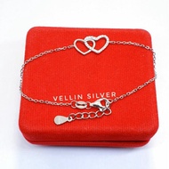 GELANG TANGAN PERAK 925 - GELANG LOVE RANTAI SILVER 925 ASLI