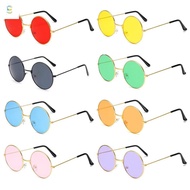 BAIHEE Metal Sunglasses Fashion Hippie Disco Circle Glasses