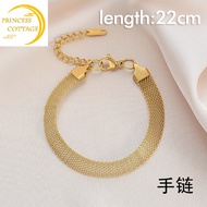 Original 18k saudi gold pawnable legit necklace sale women's hip-hop choker necklace collarbone chain European and American simple temperament fashion jewelry