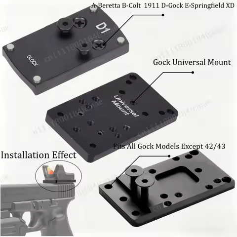 .Tactical Red Dot Sight Mount Optics Scope Mount Handgun Near Sight Plate For G17 1911 Bereta S&W M&