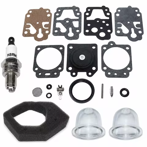 Tune Up Kit Carburetor Repair Kit Air Filter Spark Plug Primer Bulb for Honda GX25 Engine Replaces W