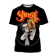 Summer Male Ghost Band Horror 3d Printed T-Shirt Fashion Fun Hip Hop Personality Street Baggy Plus S