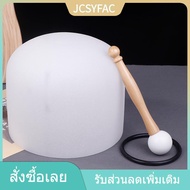 YINGRAN ชามคริสตัลสำหรับร้องเพลง8นิ้ว432Hz สำหรับฝึกโยคะชามคริสตัลธิเบตมีเครื่องช่วยบำบัดเสียง