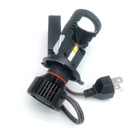 Car H4 Dual-Light Lens LED Front Large Bulb Three-Claw HS1 Far Near Light Integrated Modified Super 