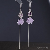 Classy Tassel Silver Unique Pure Line Earrings s925 Long New Style Fashion Tulip Style Ice Flower Ea