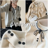 Gray Cardigan Long-Sleeved Knitted Sweater (2nd Hand)