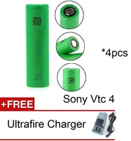 4 ก้อนถ่านชาร์จ Sony VTC4 mod battery 18650 2100 Lithium-ion battery Li-ion, 2100 mah ถ่านไฟฉาย รถบังคับ วิทยุ ถ่านชาร์จ ไฟฟ้า+ Ultrafire Charger