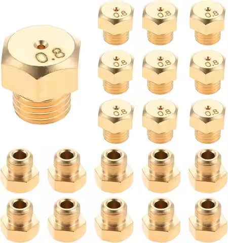 20pcs 1/4"-32unef MaleThread Brass Nozzle with 0.8mm (0.031") Jet Hole not Universal for Weber Genes