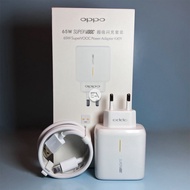 Gg TRAVEL CHARGER OPPO SUPER VOOC 65W 1set CHARGER Head+MICRO USB Cable V8/TYPE C GRADE ORI Patent Quality