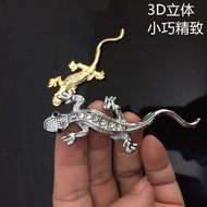 Car Accessories Diamond-Studded Gecko Car Stickers 3D Three-Dimensional Metal Stickers Gecko Unique 