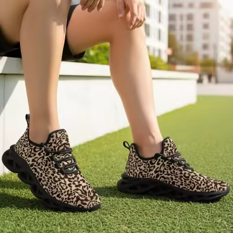 Men's Shoes Leopard Print Sneakers Men Running Sports Shoes Male Training Sneakers Tennis Shoes Men