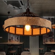 Art Standard Lighting American Country Hemp Rope Chandelier loft Retro Industrial Style Unique Creat