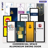 Vitally Swing Door custom size / Door + Frame Bathroom Door Pintu Aluminium Office Door No Entry