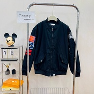 [HIGH QUALITY] - Jacket Bomber B@p3 AP3 Black Embroidered Leather Letters W.G..M Mixed Shark Pattern