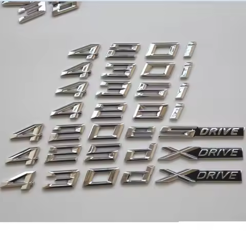 Shiny Silver Chrome Letters Trunk Emblems Badge for BMW F32 F33 F82 F83 435d 425d 420d 430d 435i 420