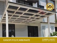 Kanopi Minimalis atap Polycarbonate carport rumah ukuran m2