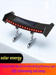 小型太陽能尾燈通用led汽車尾翼閃爍警示防水翼與智能感應器改裝配件