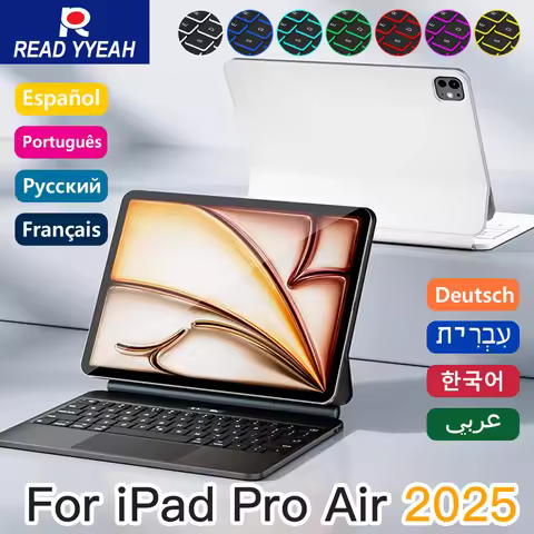 READ YYEAH New 2025 Magic Keyboard For iPad Pro Air 11/13 iPad Air 4 5 6 7 Pro12.9 iPad Case Backlit