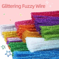 Hot Glitter Fuzzy Wire 100 Pcs Shining Chenille Wire for Flower Fuzzy Wire