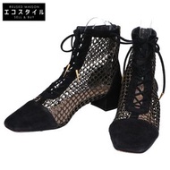 Christian Dior Suede x Mesh Lace-Up Boots / Size 37 1/2