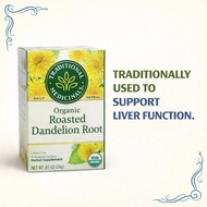 Traditional Medicinals Tea Organic Roasted Dandelion Root Caffeine Free 16bags  Exp 6/2027