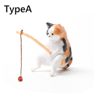 1PCS Lansekap Ikan Bentuk Hidup Indah Kartun Memancing Kucing Ornamen Streng