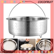 COCOFRUIT Food Steamer Basket, Insert Steamer Pot Rice Pressure Cooker Steaming Grid, Multi-Function Cooking Accessories Silicone Handle Stainless Steel Drain Basket Kitchen