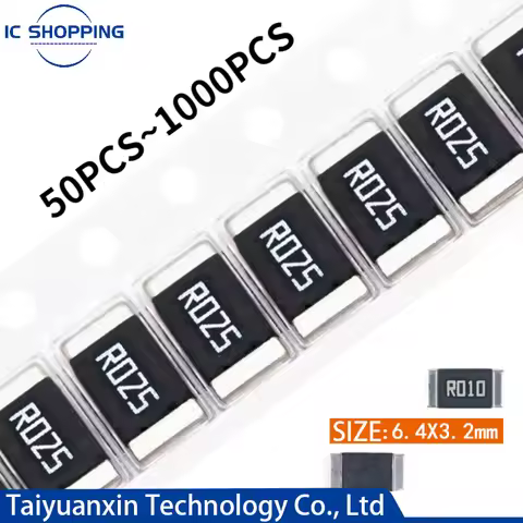 50PCS 2512 SMD Alloy Resistor Sampling Resistor 1% 2W R001 R002 R003 R004 R005 R006 R007 R008 R009 R