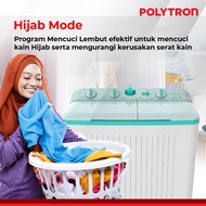 Polytron Mesin Cuci 2 Tabung Giant Hijab 8 Kg - Pwm 8076Y Dsb