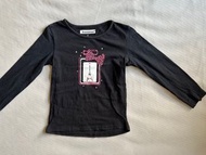 女童 in extenso黑底巴黎鐵塔香水薄長袖T恤上衣#4號(約100cm)#二手童衣童裝