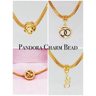 Merdeka 916 Gold Pandora Charm Bead / Charm 'Channel' 'Star' 'Flower'