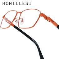 HONILLESI Titanium Glasses Men Brand Design Semi-Rimless Ultralight Eyeglasses Frame New High-end Qu